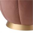 Posh Living Nicole Miller Zara Modern Velvet Ottoman in Blush Pink/Gold