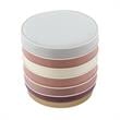 Posh Living Nicole Miller Binsa Horizontal Striped Velvet Ottoman in Blush Pink