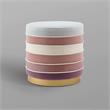 Posh Living Nicole Miller Binsa Horizontal Striped Velvet Ottoman in Blush Pink