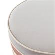 Posh Living Nicole Miller Binsa Horizontal Striped Velvet Ottoman in Blush Pink