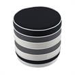 Posh Living Nicole Miller Binsa Horizontal Striped Velvet Ottoman in Black