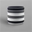 Posh Living Nicole Miller Binsa Horizontal Striped Velvet Ottoman in Black