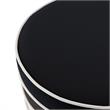 Posh Living Nicole Miller Binsa Horizontal Striped Velvet Ottoman in Black