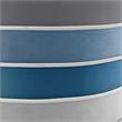 Posh Living Binsa Horizontal Striped Velvet Ottoman in Navy Blue