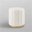 Posh Living Orpheus Modern Faux Leather Ottoman in White/Gold