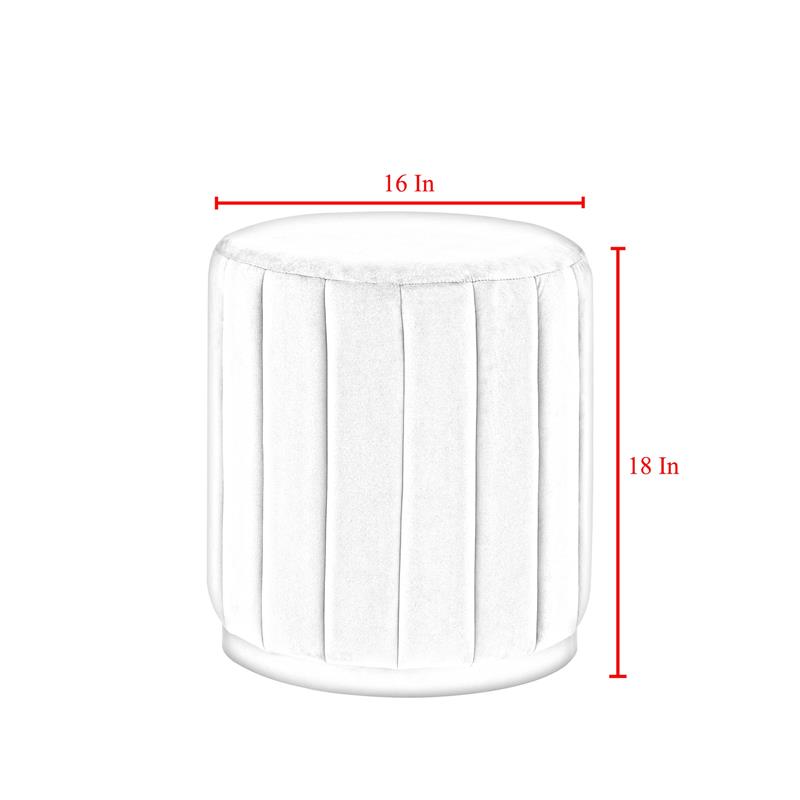 Posh Living Orpheus Modern Faux Leather Ottoman in White/Gold