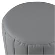 Posh Living Nicole Miller Orpheus Modern Faux Leather Ottoman in Gray/Silver