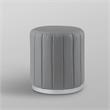 Posh Living Nicole Miller Orpheus Modern Faux Leather Ottoman in Gray/Silver