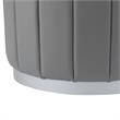 Posh Living Nicole Miller Orpheus Modern Faux Leather Ottoman in Gray/Silver