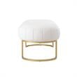 Posh Living Orpheus Modern Faux Leather Bench in White/Gold
