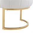 Posh Living Orpheus Modern Faux Leather Bench in White/Gold