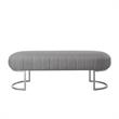 Posh Living Nicole Miller Orpheus Modern Faux Leather Bench in Gray/Silver