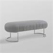 Posh Living Nicole Miller Orpheus Modern Faux Leather Bench in Gray/Silver
