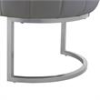 Posh Living Nicole Miller Orpheus Modern Faux Leather Bench in Gray/Silver