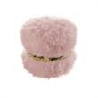 Posh Living Nicole Miller Braydon Faux Fur Fabric Ottoman in Blush Pink/Gold