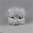 Posh Living Braydon Faux Fur Fabric Ottoman in Gray/Silver