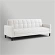Posh Living Loft Lyfe Toyah Faux Leather Convertible Sleeper Sofa in White