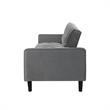 Posh Living Loft Lyfe Toyah Velvet Fabric Convertible Sleeper Sofa in Gray