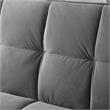 Posh Living Loft Lyfe Toyah Velvet Fabric Convertible Sleeper Sofa in Gray