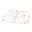 Posh Living Loft Lyfe Toyah Velvet Fabric Convertible Sleeper Sofa in Gray