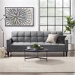Posh Living Loft Lyfe Toyah Velvet Fabric Convertible Sleeper Sofa in Gray