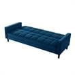 Posh Living Loft Lyfe Toyah Velvet Fabric Convertible Sleeper Sofa in Navy Blue
