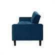 Posh Living Loft Lyfe Toyah Velvet Fabric Convertible Sleeper Sofa in Navy Blue