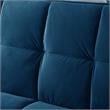 Posh Living Loft Lyfe Toyah Velvet Fabric Convertible Sleeper Sofa in Navy Blue