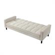 Posh Living Loft Lyfe Toyah Linen Fabric Convertible Sleeper Sofa in Beige