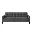 Posh Living Loft Lyfe Toyah Linen Fabric Convertible Sleeper Sofa in Charcoal