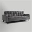 Posh Living Loft Lyfe Toyah Linen Fabric Convertible Sleeper Sofa in Charcoal
