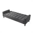 Posh Living Loft Lyfe Toyah Linen Fabric Convertible Sleeper Sofa in Charcoal