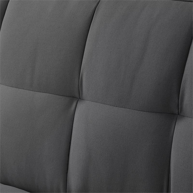 Posh Living Loft Lyfe Toyah Linen Fabric Convertible Sleeper Sofa in Charcoal