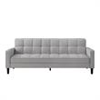 Posh Living Loft Lyfe Toyah Linen Fabric Convertible Sleeper Sofa in Light Gray