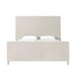 Posh Living Alex Linen Fabric Upholstered Platform Queen Bed Frame in Beige