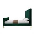 Posh Living Alex Velvet Upholstered Platform King Bed in Hunter Green