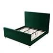 Posh Living Alex Velvet Upholstered Platform King Bed in Hunter Green