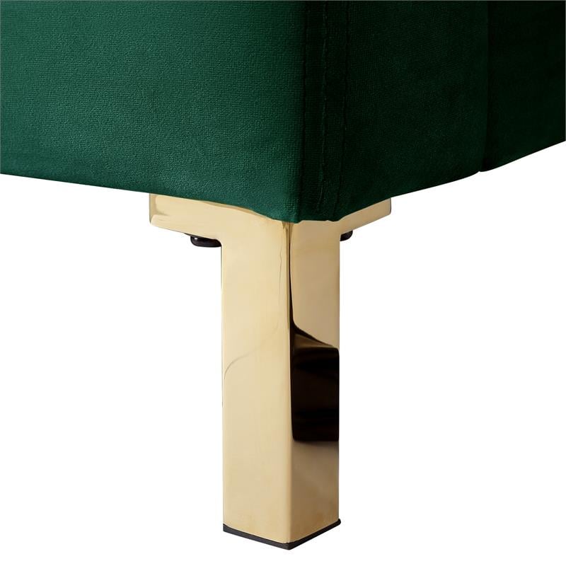 Posh Living Alex Velvet Upholstered Platform King Bed in Hunter Green