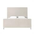 Posh Living Alex Linen Fabric Upholstered Platform King Bed Frame in Beige