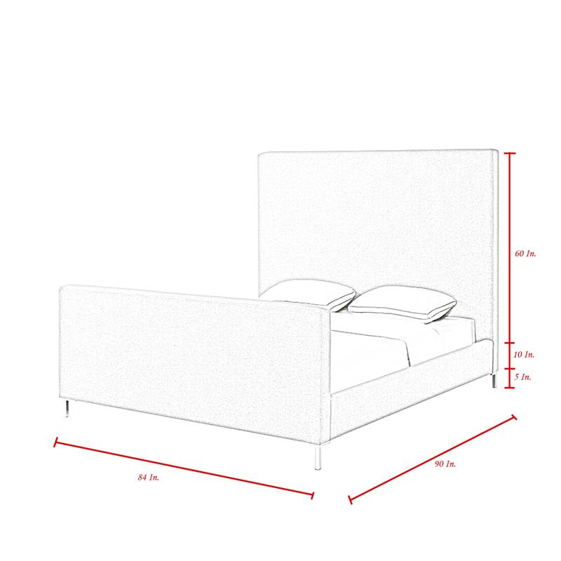 Posh Living Alex Linen Fabric Upholstered Platform King Bed Frame in Beige