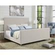 Posh Living Alex Linen Fabric Upholstered Platform King Bed Frame in Beige
