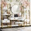 Posh Living Mano Stainless Steel 3-Shelf & 1-Drawer Bookcase White/Gold