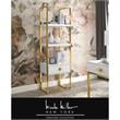 Posh Living Mano Stainless Steel 3-Shelf & 1-Drawer Bookcase White/Gold