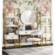 Posh Living Mano Stainless Steel 3-Shelf & 1-Drawer Bookcase White/Gold