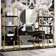 Posh Living Mano Stainless Steel 3-Shelf & 1-Drawer Bookcase Black/Gold