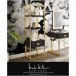 Posh Living Mano Stainless Steel 3-Shelf & 1-Drawer Bookcase Black/Gold