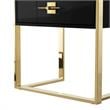 Posh Living Mano Stainless Steel 3-Shelf & 1-Drawer Bookcase Black/Gold