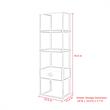 Posh Living Mano Stainless Steel 3-Shelf & 1-Drawer Bookcase White/Chrome