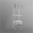 Posh Living Mano Stainless Steel 3-Shelf & 1-Drawer Bookcase Light Gray/Chrome