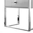 Posh Living Mano Stainless Steel 3-Shelf & 1-Drawer Bookcase Light Gray/Chrome